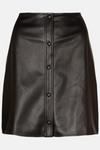 Warehouse Faux Leather Popper Through Seamed Mini Skirt thumbnail 4