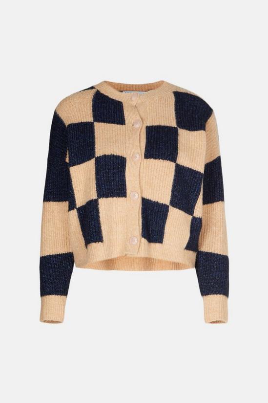 Warehouse Cosy Checkerboard Knit Cardigan 4