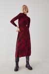 Warehouse Printed Soft Touch Funnel Neck Midi Dress thumbnail 1