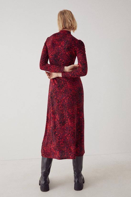 Warehouse Printed Soft Touch Funnel Neck Midi Dress 3