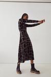Warehouse Printed Soft Touch Funnel Neck Midi Dress thumbnail 2