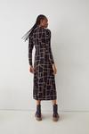 Warehouse Printed Soft Touch Funnel Neck Midi Dress thumbnail 3