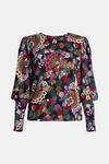 Warehouse Printed Soft Touch Puff Sleeve Top thumbnail 5
