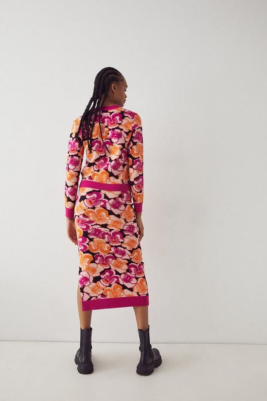 Warehouse Retro Floral Jacquard Knit Skirt 3