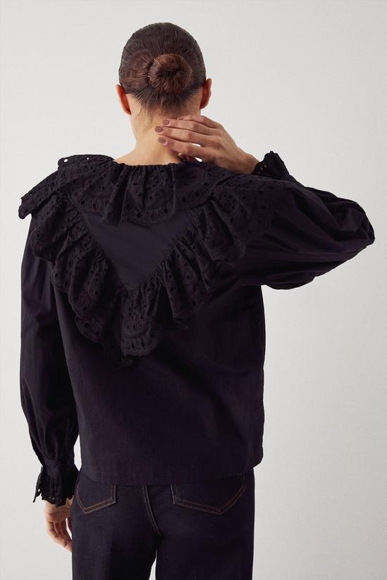 Warehouse Broderie Frill Front Blouse 3