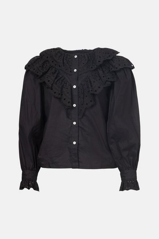 Warehouse Broderie Frill Front Blouse 4