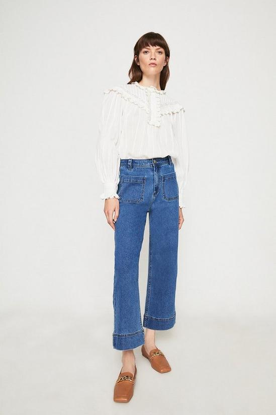 Warehouse 58s Simple Patch Pocket Cropped Wide Leg 1