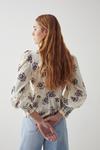 Warehouse Floral Embroidered Shirring Wrap Top thumbnail 3