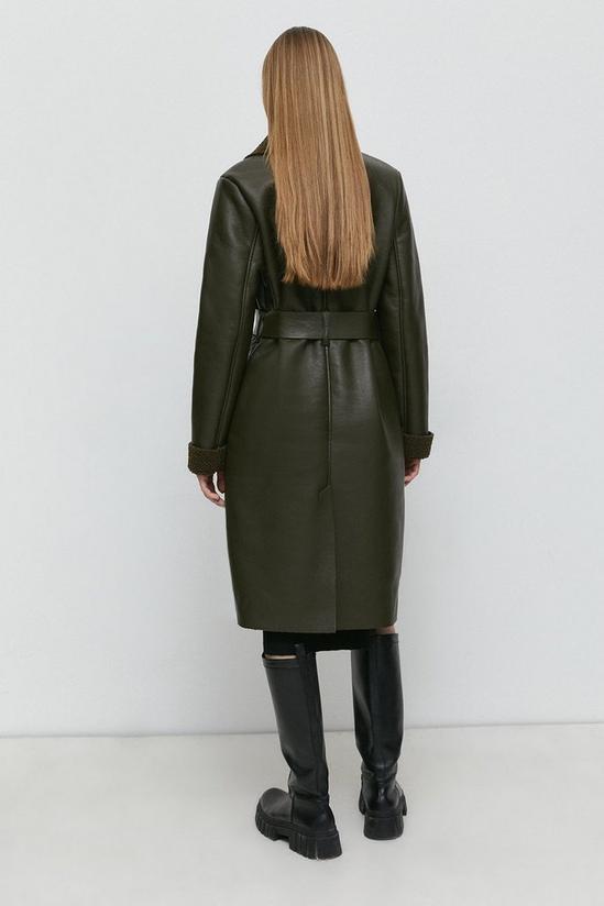 Warehouse Bonded Shearling Belted Coat 3