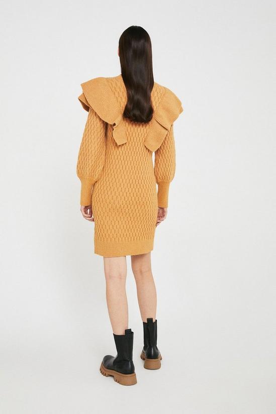 Warehouse Honeycomb Ruffle Knit Mini Dress 3