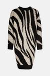 Warehouse Boucle Zebra Jacquard Knit Dress thumbnail 4