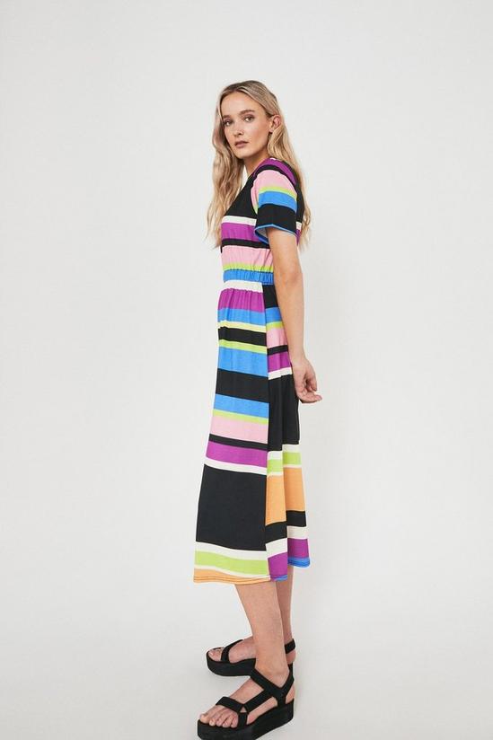 Warehouse Stripe Elasticated Waist Midi Dress 1