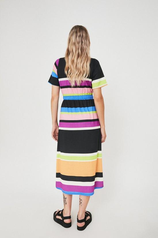 Warehouse Stripe Elasticated Waist Midi Dress 3