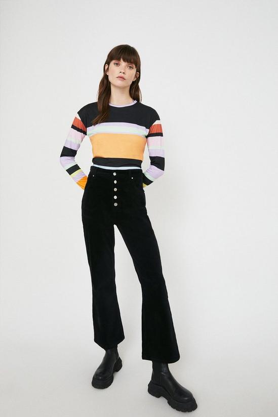 Warehouse Multi Stripe Relaxed Crew Top 1