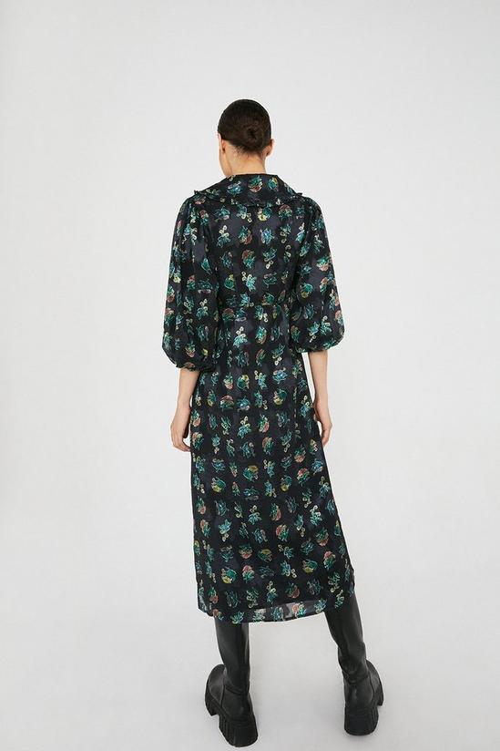 Warehouse Collar Jacquard Midi Dress 3