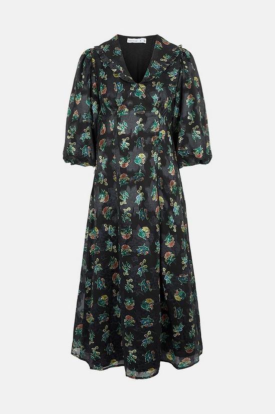 Warehouse Collar Jacquard Midi Dress 4