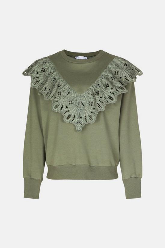 Warehouse Broderie Frill Sweat 4
