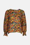 Warehouse Shirred Cuff Blouse In Floral thumbnail 4
