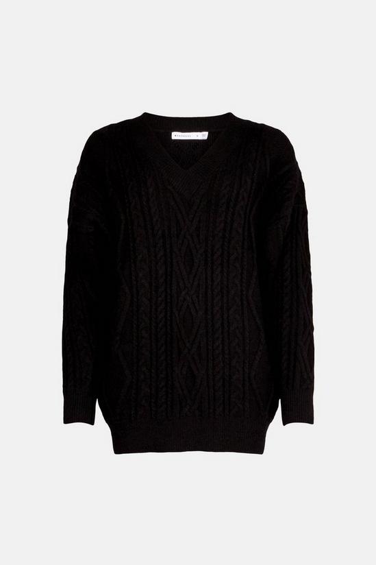 Warehouse Chunky Cable V Neck Knit  Jumper 4