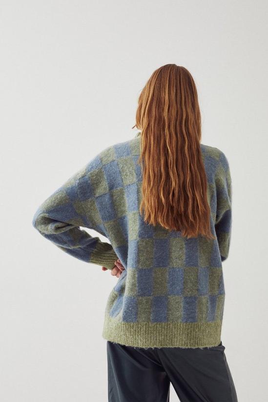 Warehouse Brushed Checkerboard Cosy Longline Jumper 3