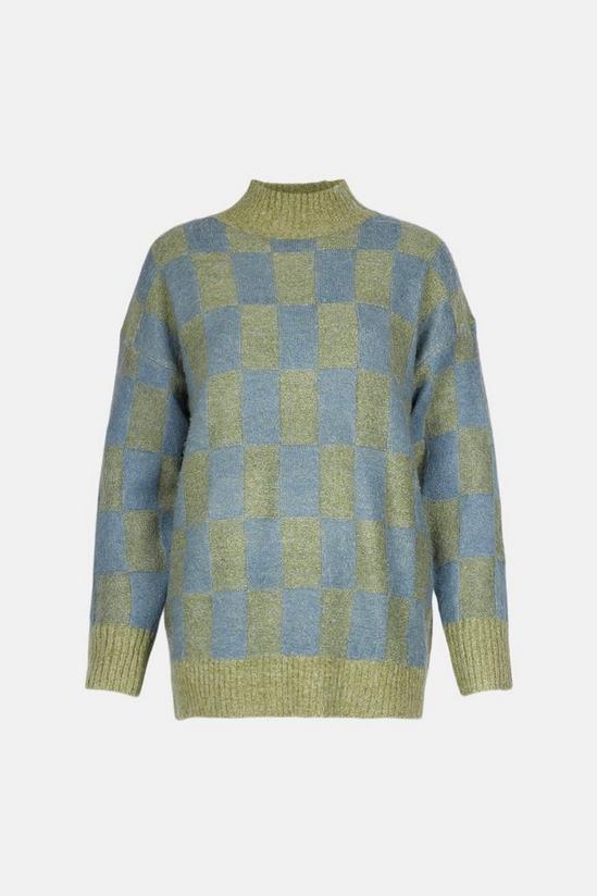 Warehouse Brushed Checkerboard Cosy Longline Jumper 4