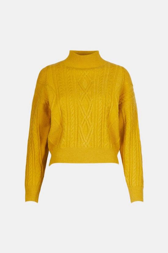 Warehouse Chunky Cable Funnel Neck Knit Jumper 4
