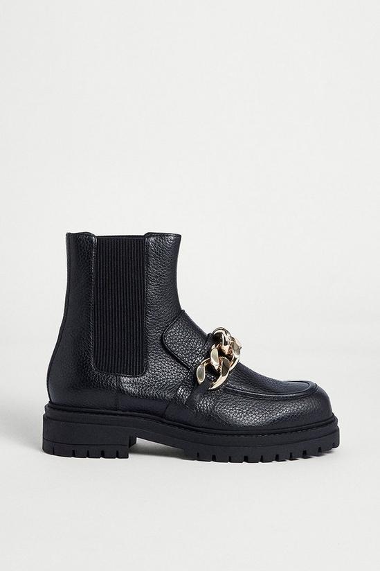 Warehouse Real Leather Chunky Chain Boot 1