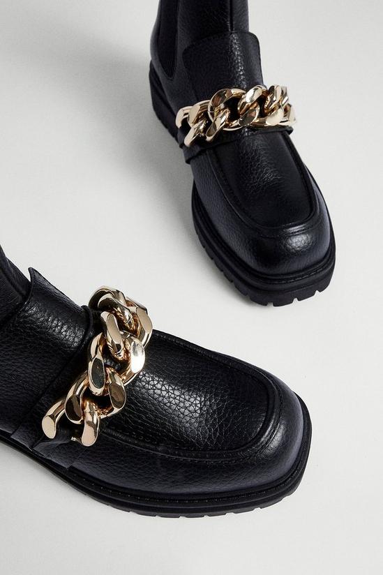 Warehouse Real Leather Chunky Chain Boot 3