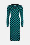 Warehouse Checkerboard Jacquard Polo Knit Dress thumbnail 4