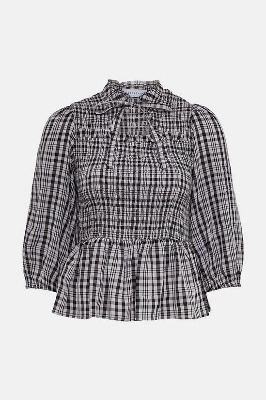 Warehouse Check Cut Out Detail Shirred Top 5
