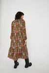 Warehouse Woven Long Sleeve Floral Collar Midi Dress thumbnail 3