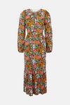 Warehouse Woven Long Sleeve Floral Collar Midi Dress thumbnail 4