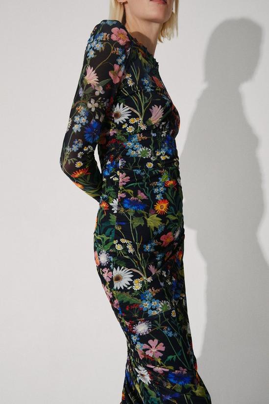 Warehouse British Museum X Mary Delany Printed Frill Dress 2