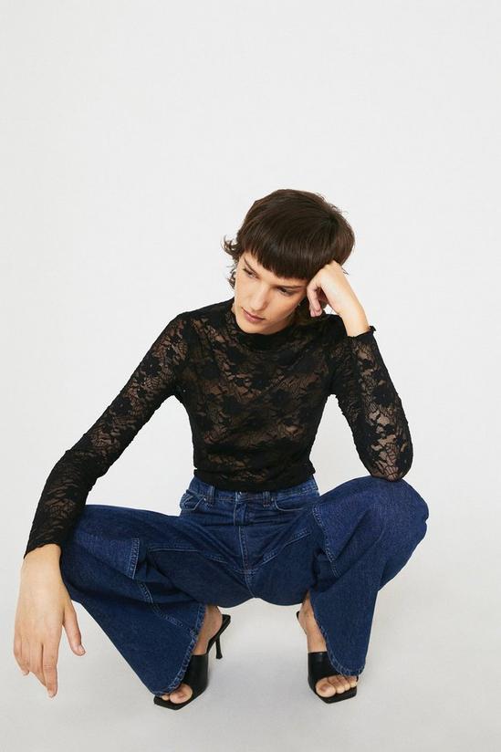 Warehouse Lace Long Sleeve Top 4