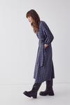 Warehouse Check Belted Button Front Midi Dress thumbnail 1