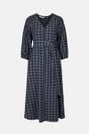 Warehouse Check Belted Button Front Midi Dress thumbnail 4