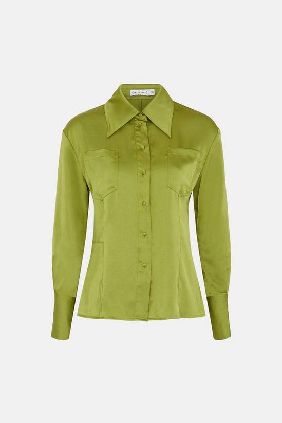 Warehouse 70s Collar Satin Fitted Shirt 5
