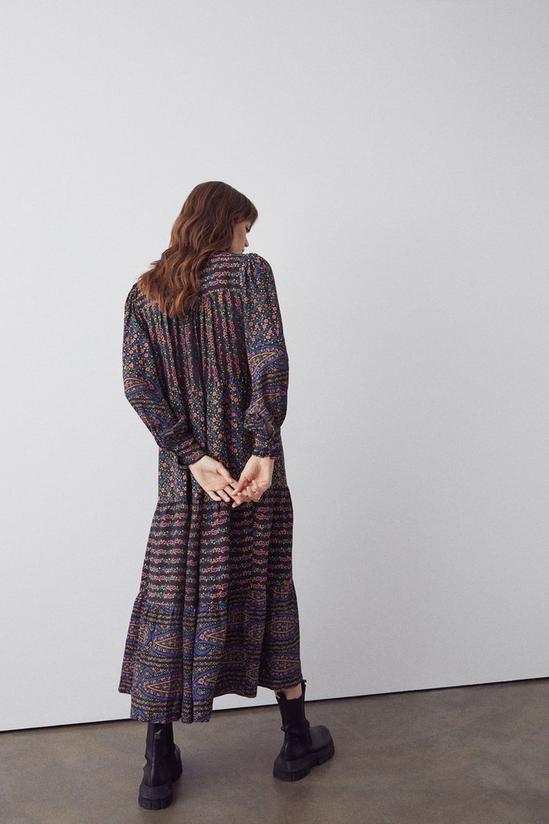 Warehouse Paisley Print Mix Tiered Midi Dress 3