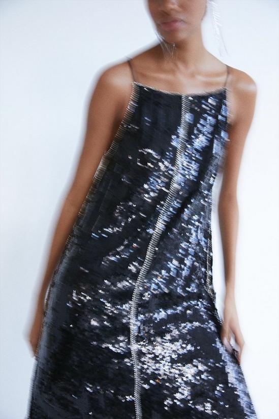 Warehouse Sequin Diamante Strappy Midi Dress 2