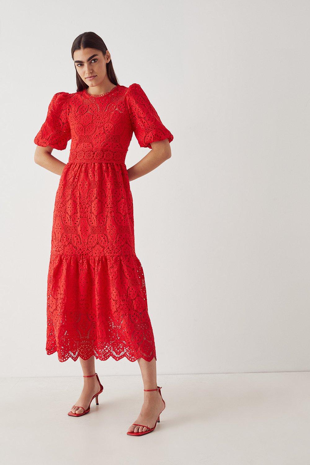 Warehouse red hot sale lace dress