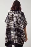 Warehouse Patchwork Floral Jacquard Knitted Poncho thumbnail 3