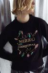 Warehouse Merry Christmas Sequin Lights Knitted Jumper thumbnail 1