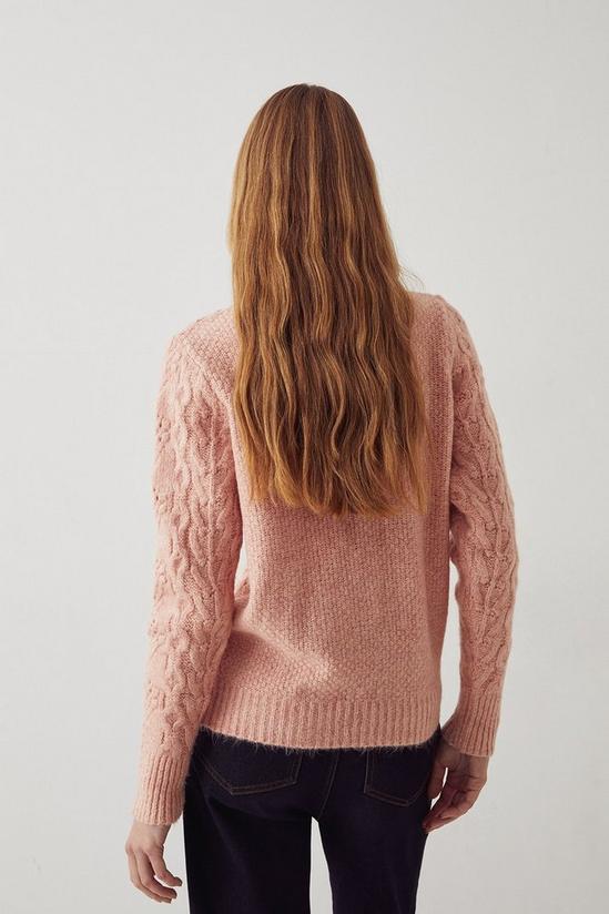 Warehouse Funnel Neck Bobble And Cable Knit Jumper 3