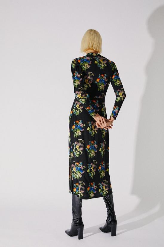 Warehouse British Museum X Mary Delany Gathered Midi Dress 3