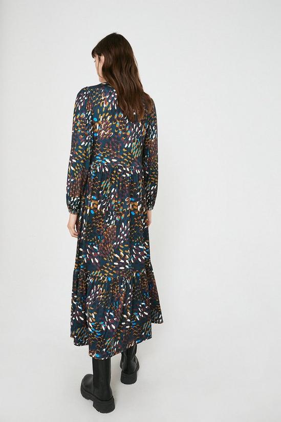 Warehouse Printed Crew Neck Tiered Dress 3