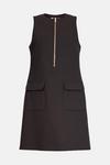Warehouse Premium A-line Zip Front Mini Dress thumbnail 4