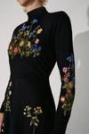 Warehouse British Museum X Mary Delany Embroidered Midi Dress thumbnail 2