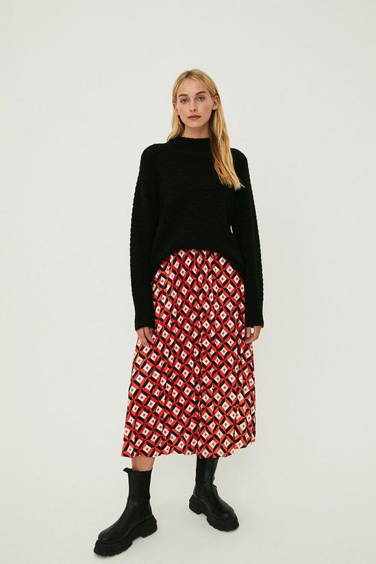 Warehouse Geo Print Pleated Skirt 1