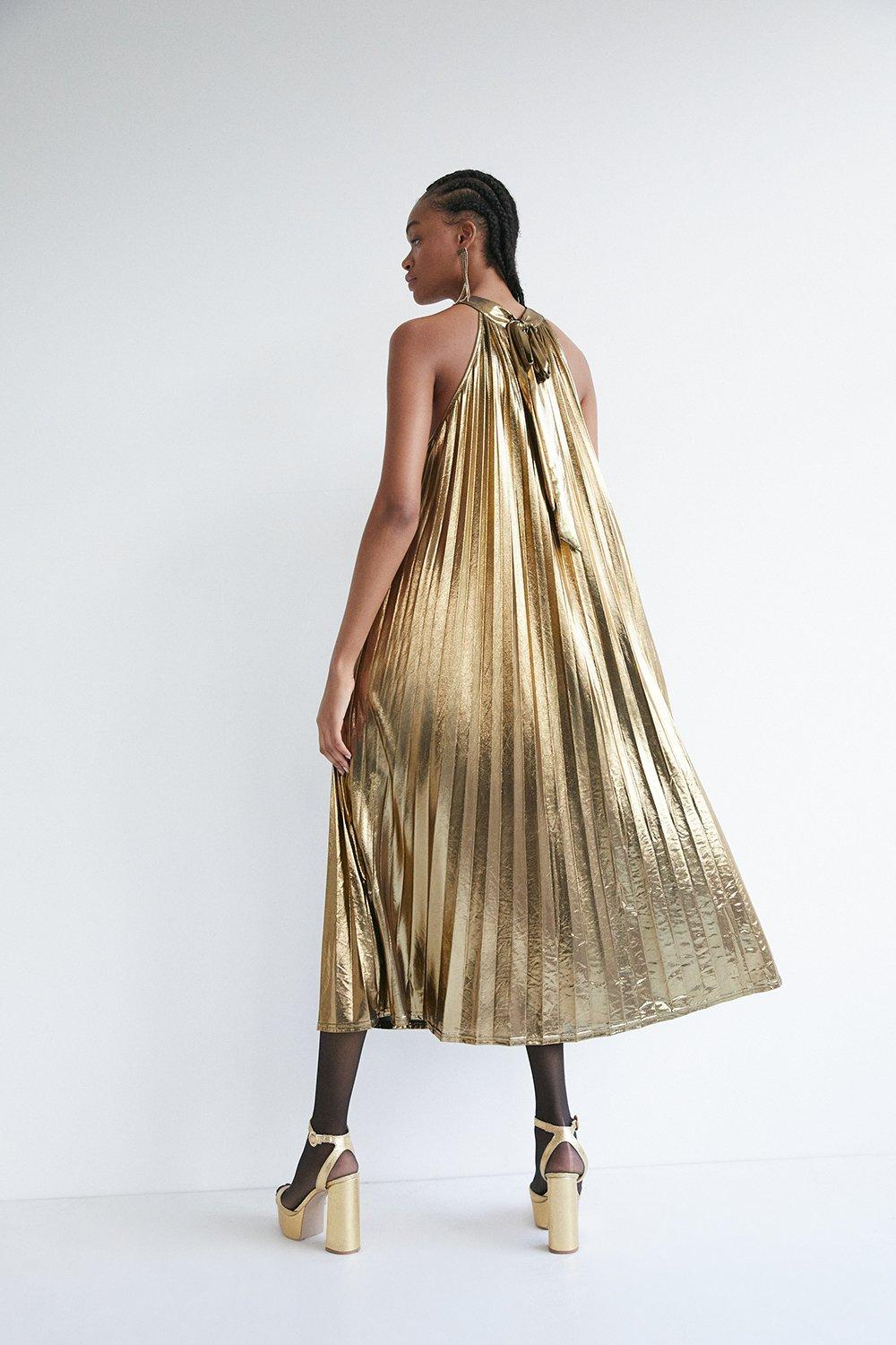 Warehouse 2025 gold dress