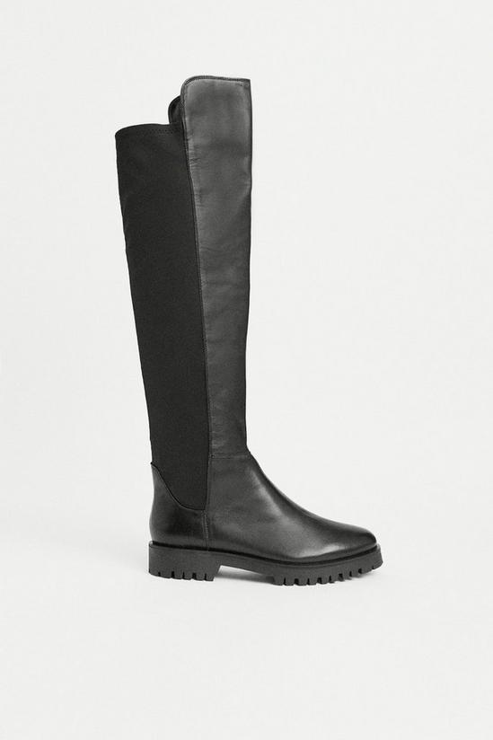 Warehouse Real Leather Flat Knee High 2